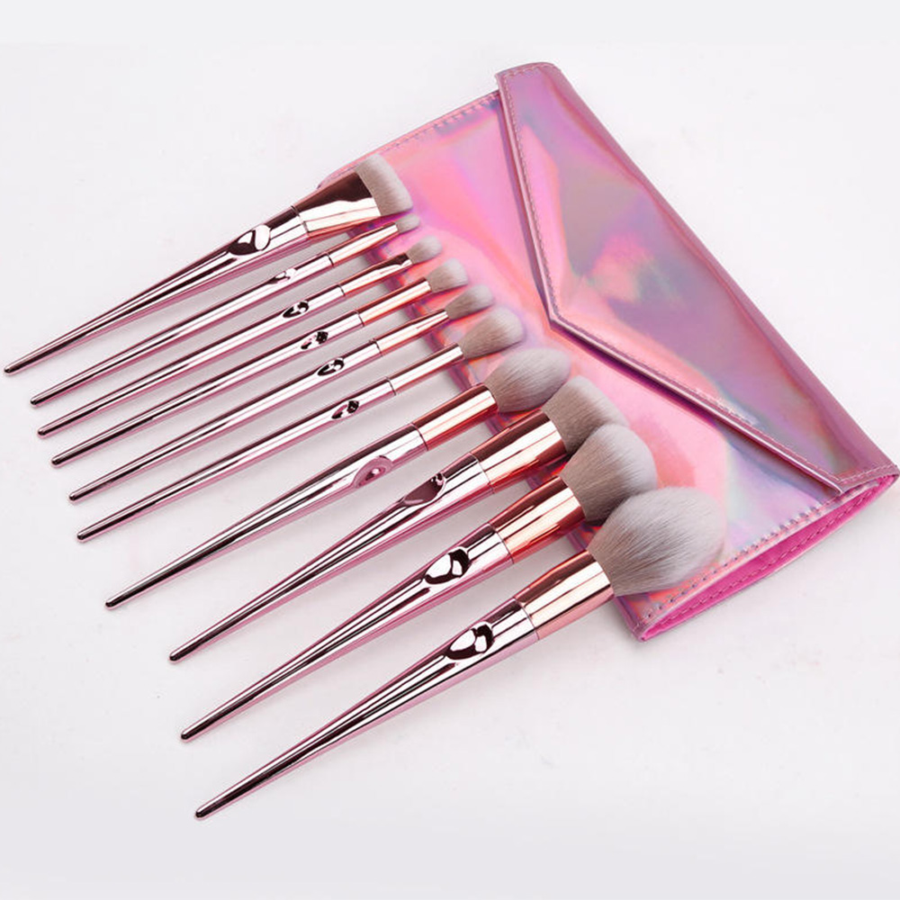 In style Wholesale Skilled Make-up Brush Set - 10 Piece Rose Gold Deal with Magnificence Instruments for Each day Use