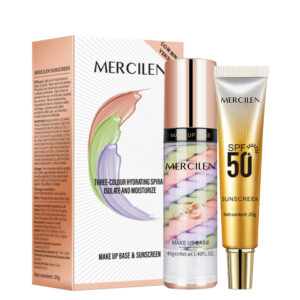 Mercilen OEM Manufacturing unit Value Pure Plant-Based mostly Tri-Shade Rainbow Oil Management Whitening Basis Make-up Base Primer